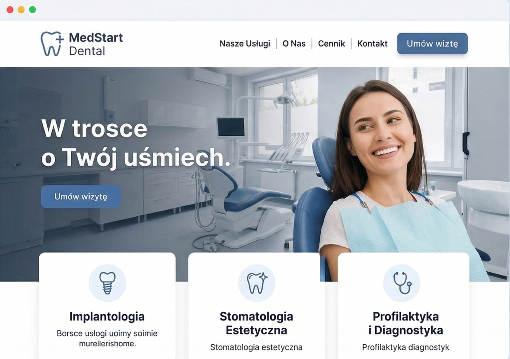 Przykładowa strona www - MedStart Dental